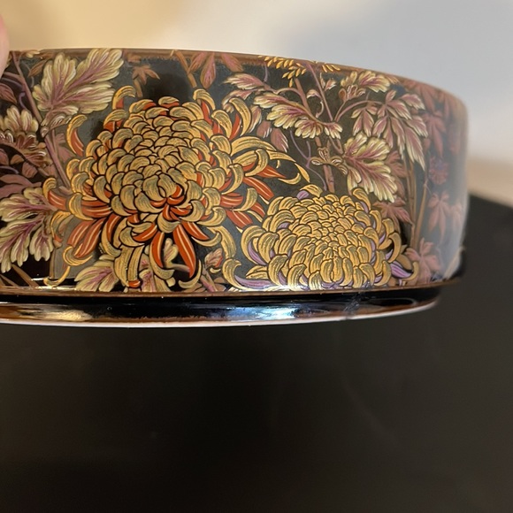 1950's Shibata Japan Black Porcelain 3 Stacking Porcelain Bowls Vintage - Picture 7 of 8